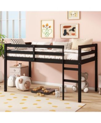  Solid Wood Twin Loft Bed with Ladder