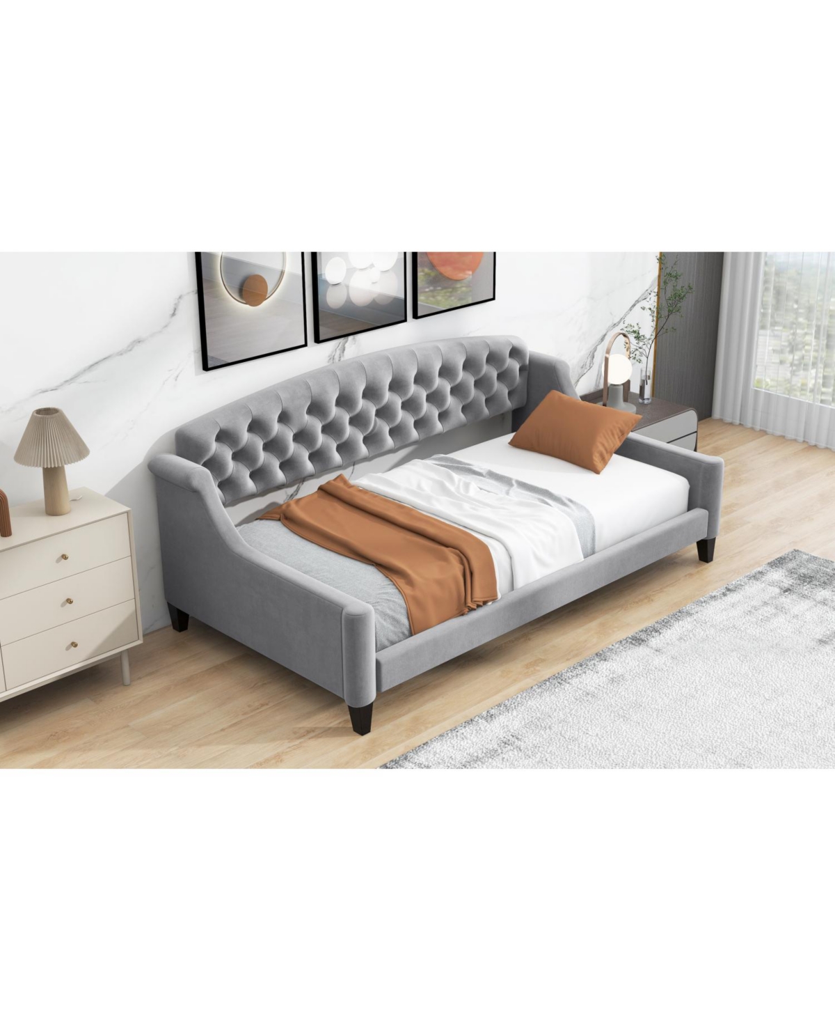 Streamdale Furniture Modern Luxury Tufted Button Daybed,Twin