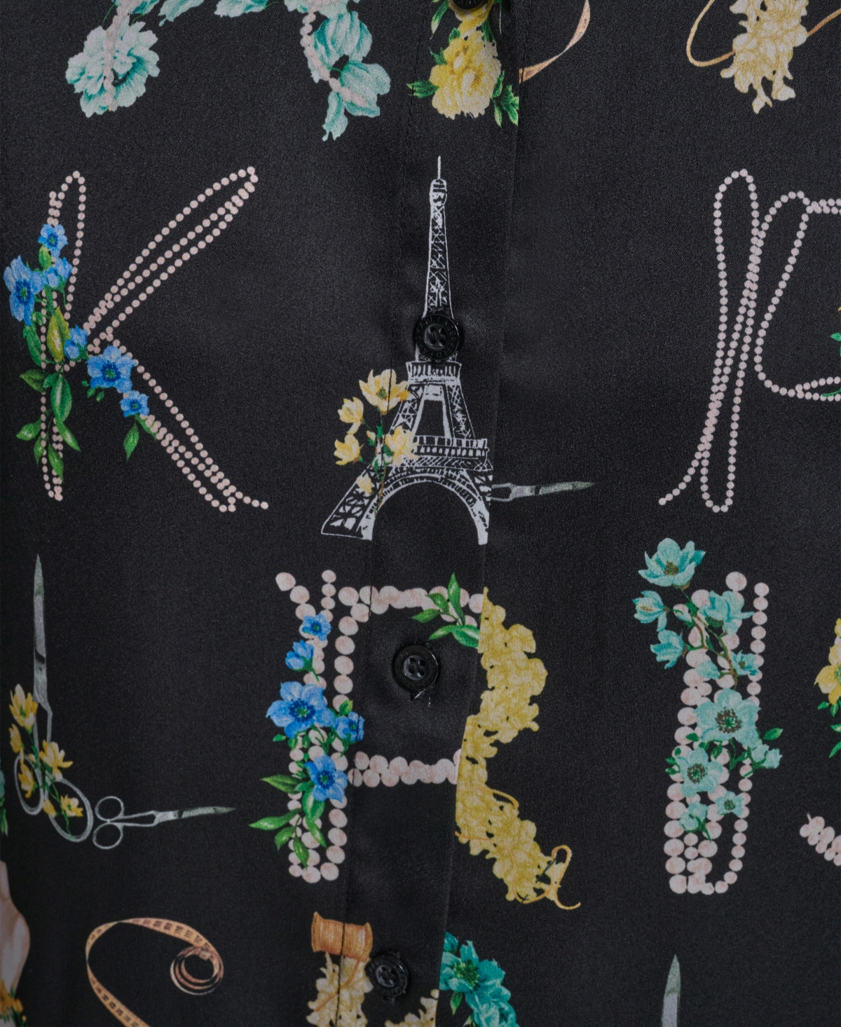 Karl Lagerfeld Paris Women's Printed Long-Sleeve Top