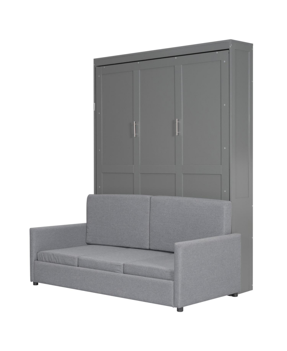 Streamdale Furniture Queen Size Murphy Bed Wall Bed with Cushion,Gray