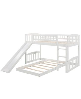 Twin Over Twin Bunk Bed with Slide and Ladder
