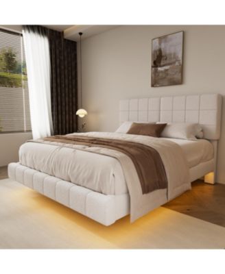Streamdale Boucle Floating Bed with Light,Queen