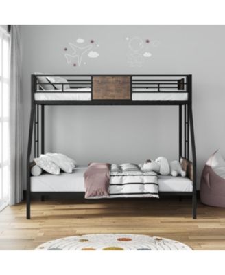 Streamdale Twin Over Full Metal Bunk Bed with Safety Rails & 2 Ladders