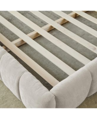  California King Upholstered Platform Bed Frame - Beige