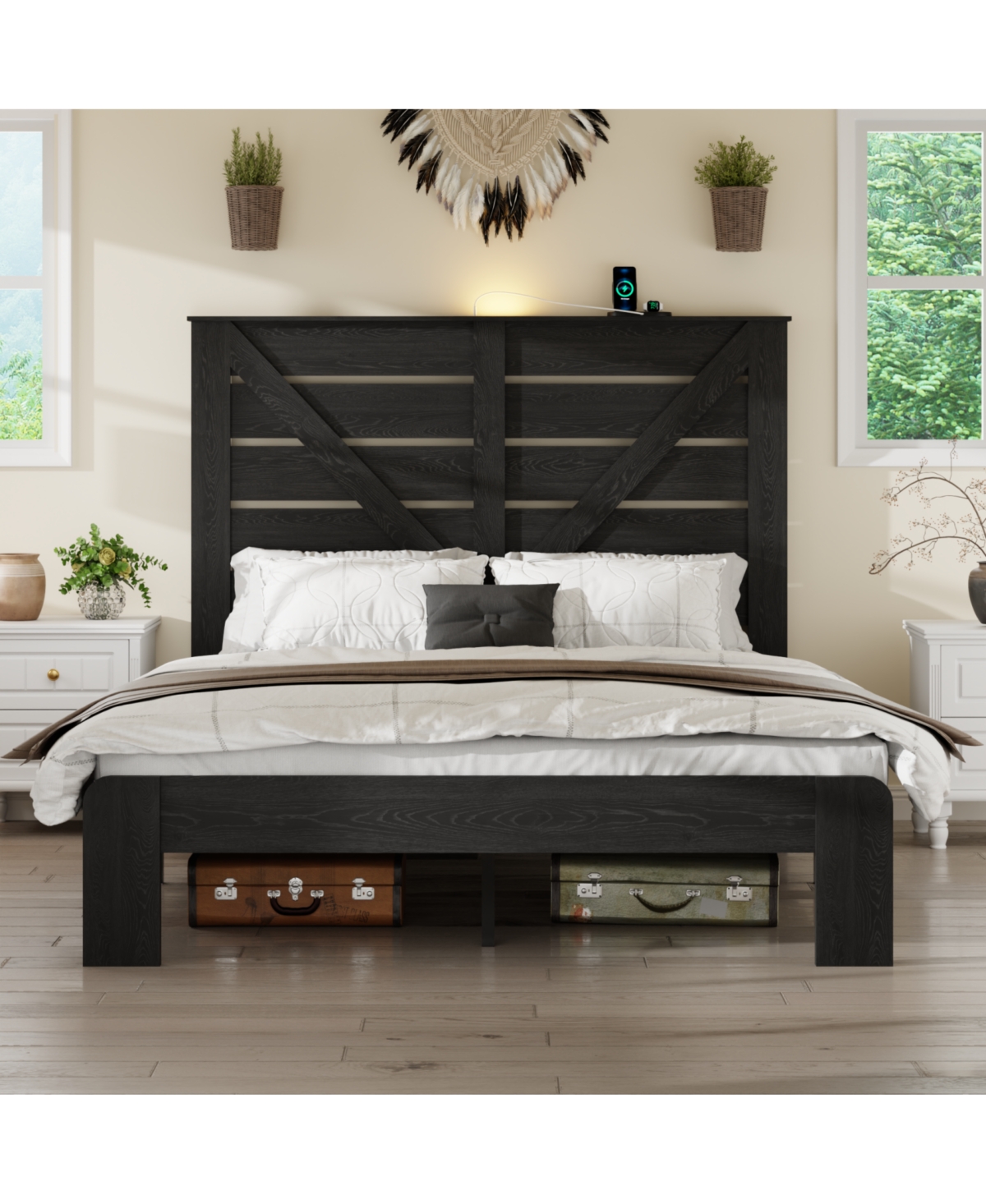 Streamdale Furniture Full Wood Platform Bed Frame, Noise Free, Easy Assembly, Under Bed Storage