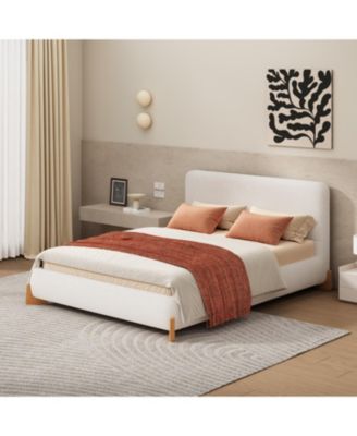 Elegant Boucle Upholstered Bed Luxurious & Comfortable Centerpiece