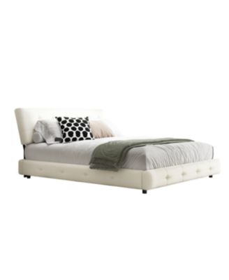 Streamdale Queen Size Bed Frame with Tufted Headboard and Cloud Pillow Design