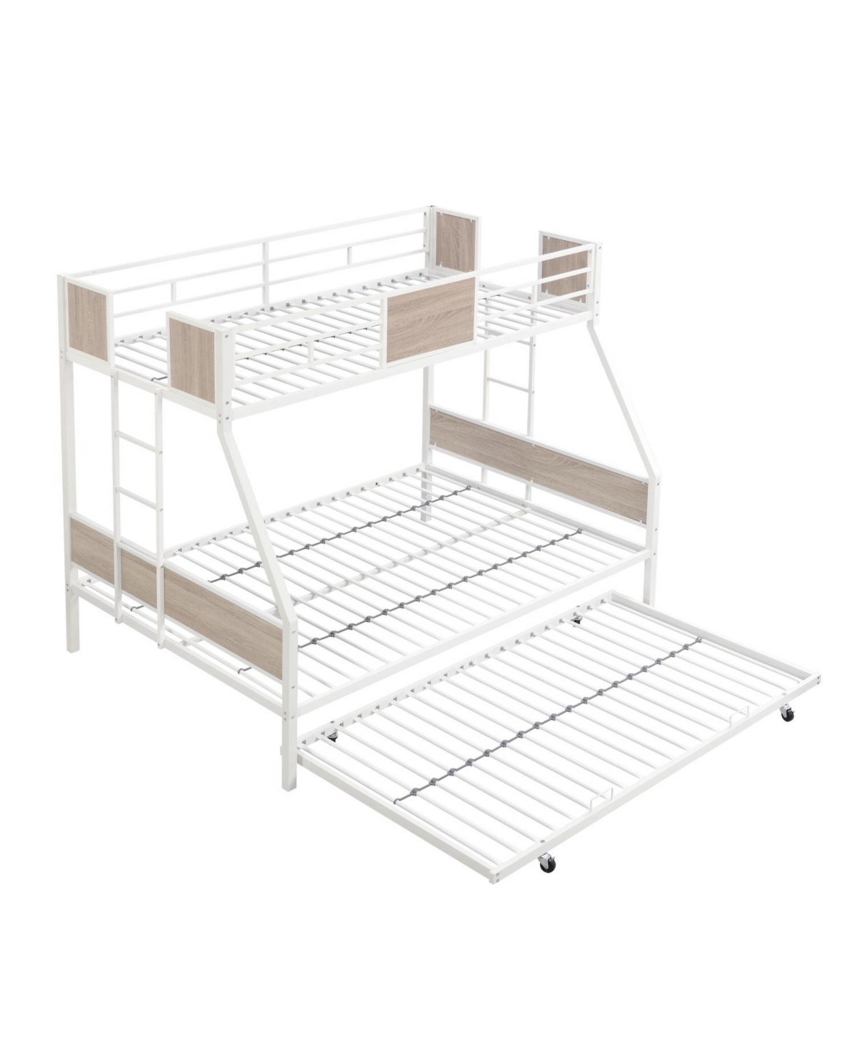 Streamdale Twin Over Full Bunk Bed with 2 Ladders, Guardrail, Trundle
