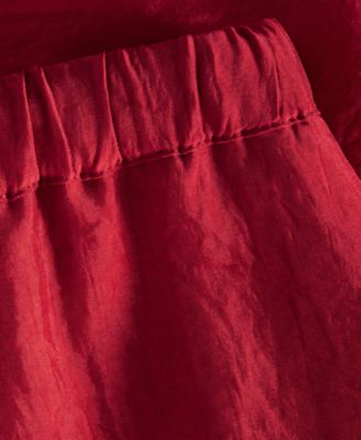 Women's Crinkle Satin Wide-Leg Pull-On Pants, Regular & Short