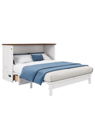 Streamdale Solid Pine Murphy Bed Chest with Storage, Charging