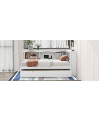 Twin Wood Daybed with Storage & USB