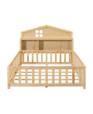  Full-Size Floor Beds with Bookcases, Blackboard, Storage