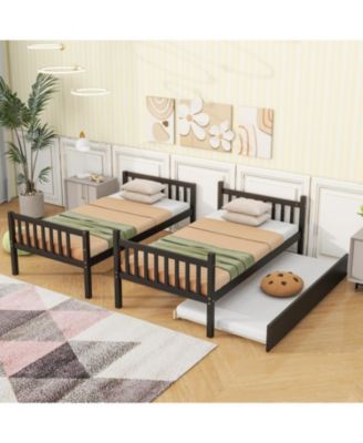 Convertible Twin Bunk Bed with Trundle, Espresso