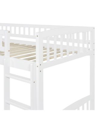 Size Wood Loft Bed with Slide and Ladder Bed