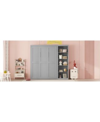 Streamdale Full Size Murphy Bed Wall Bed with Shelves