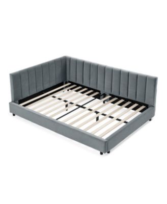  Tufted Upholstered Full Bed Frame - Velvet Gray