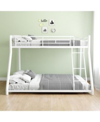 Twin Over Full Metal Bunk Bed with Stairs & Storage