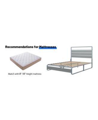 Queen Size Metal Platform Bed with Led, Charger