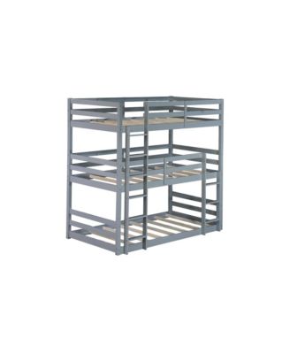 Streamdale Triple Twin Bunk Bed, Detachable, Rubber Wood