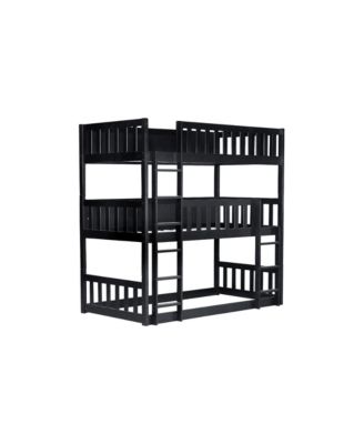 Triple Bunk Bed, Twin over Twin over Twin, Rubber Wood
