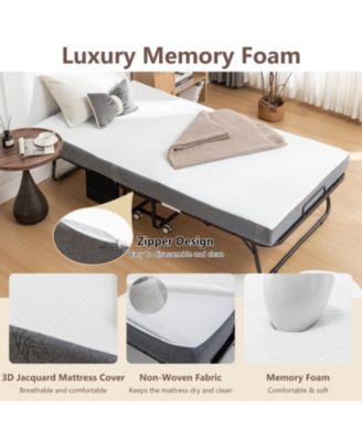 Foldable Guest Bed with Memory Foam Mattress and Storage Cover (Scot Size