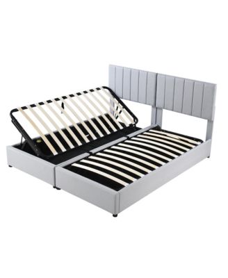 King Size Upholstered Platform Bed with a Hydraulic Storage System