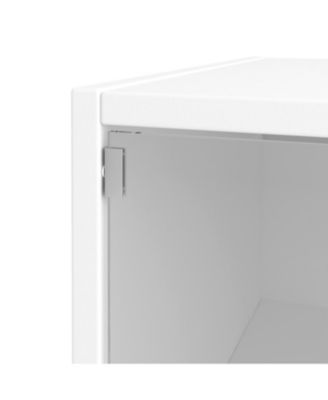 White Glass Door Shoe Box Shoe Storage Cabinet With RGB Led Light