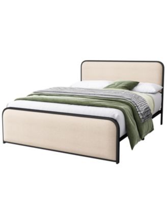 Streamdale Modern Queen Bed Frame with Upholstered Headboard, Footboard, and Underbed Storage