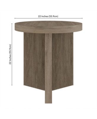Holm 22" Wide Round Fluted Side Table