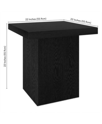 Torren 22" Wide Square Fluted Side Table