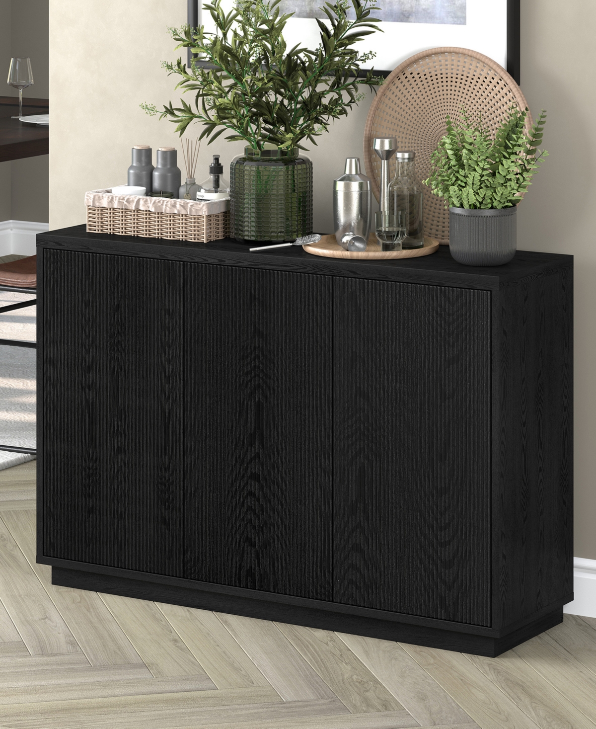 Hudson & Canal Alston 48" Wide Rectangular Fluted Buffet Table