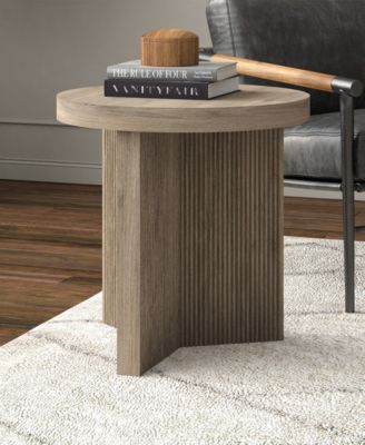 Holm 22" Wide Round Fluted Side Table