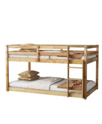 Streamdale Twin over Twin Loft Bed with Ladder, Solid Wood Platform