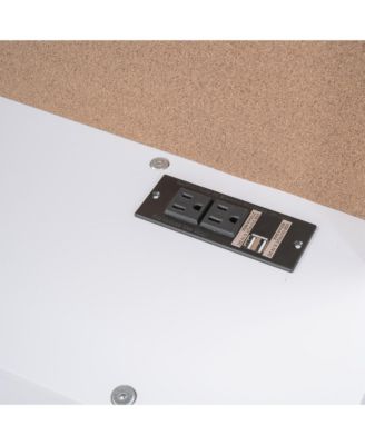 Streamdale Twin Size Daybed with Storage Shelves, Blackboard, Cork board, USB Ports and Twin Size Trundle