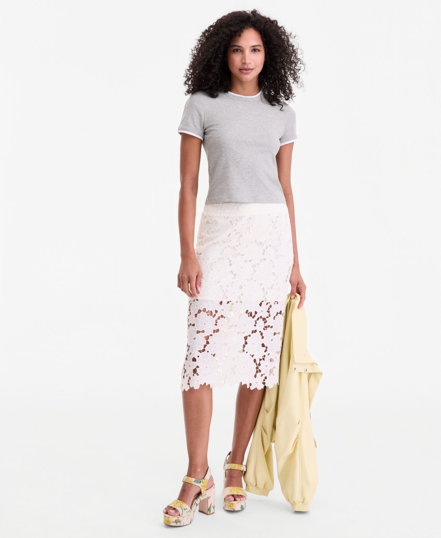 Женская юбка On 34th Lace Midi, цвет: Зимняя слоновая кость — фото 1