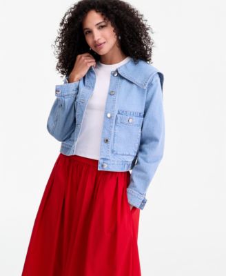 Women's Sailor-Collar Denim Jacket