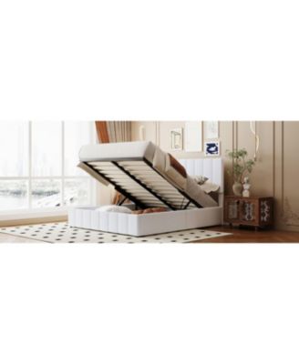 Upholstered Platform bed with a Hydraulic Storage System