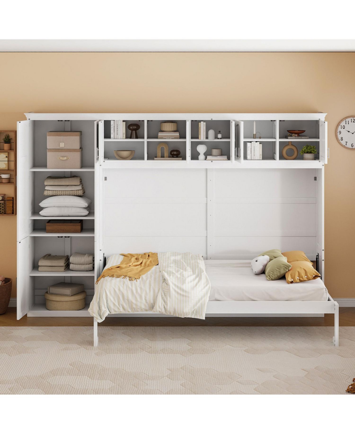 Streamdale Furniture Queen Size Murphy Bed Wall Bed with Cabinets