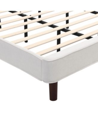 King Size Bed Frame Upholstered Platform Bed with Wingback Headboard