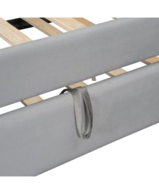 Twin Size Upholstered Daybed with Trundle Storage Shelves USB & Outlet