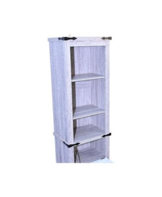 Farmhouse Bathroom Storage Cabinet - Grey & White