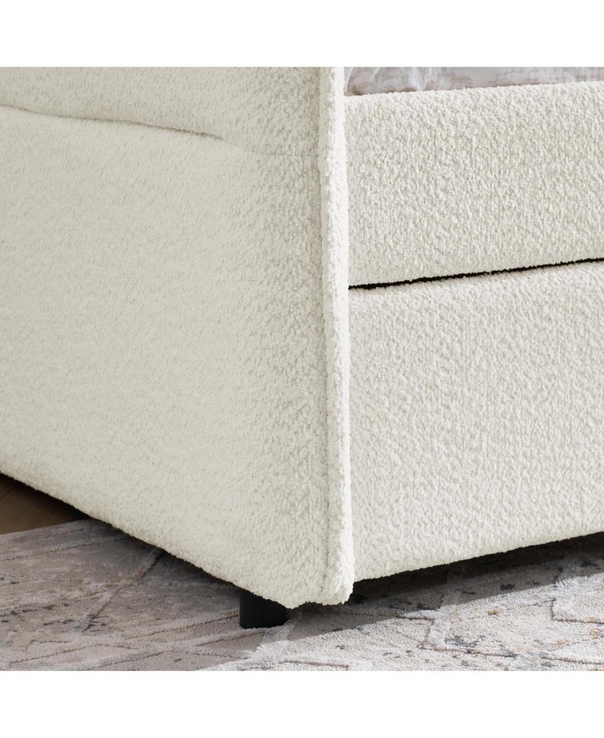 Streamdale Furniture Beige Boucle Daybed with Trundle