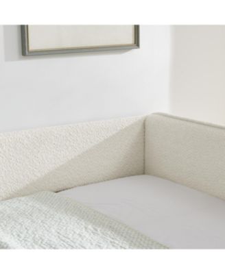 Boucle Daybed with Trundle Full Size Beige