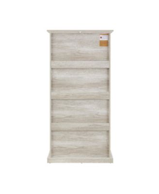 White 4-Tier Glass Display Cabinet