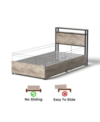 Twin Bed Frame Storage Headboard Charging Station