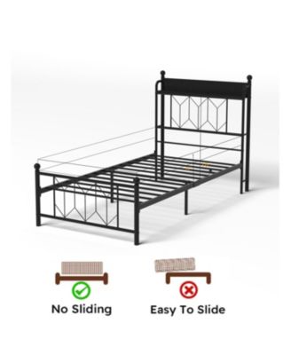 Twin Bed Frame with Charging & LED Light
