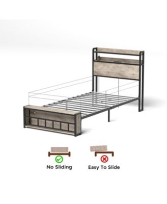 Bed Frame with Charging & LED Light