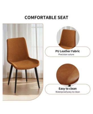 Upholstered Faux Leather Dining Chairs (Set of 4)