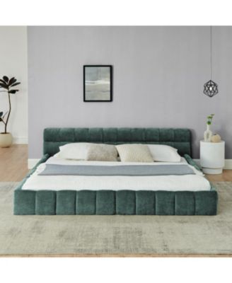 King Upholstered Platform Bed Frame