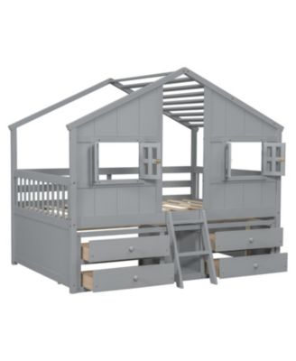 Loft Bed with Roof Windows & Storage